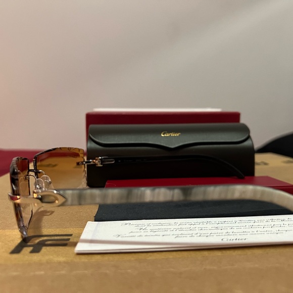 Cartier white Buffalo horn sunglasses - Picture 4 of 8